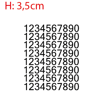 kit numéros de téléphone H 3,5cm